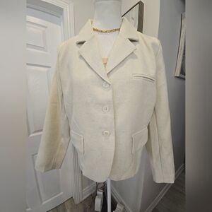 Ladies cotton-linen blazer jacket